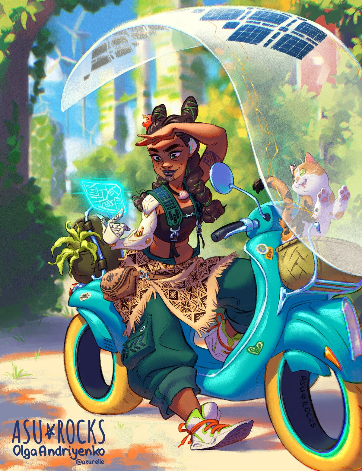 MT Whare - Solarpunk adventurer in futuristic Aotearoa